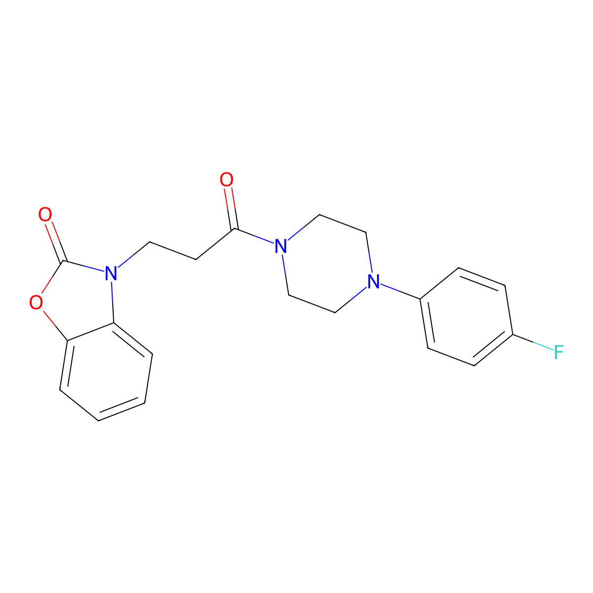 3-(3-(4-(4-fluorophenyl)piperazin-1-yl)-3-oxopropyl)benzo[d]oxazol-2(3H)-one molecular structure, CAS 332131-00-7