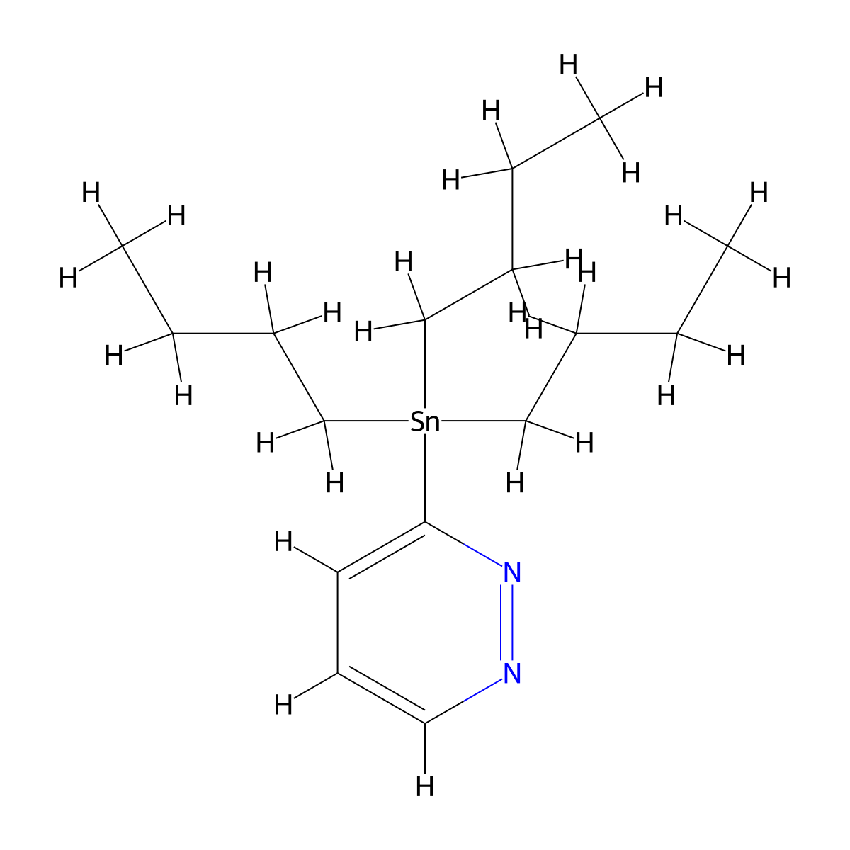 3-(Tributylstannanyl)pyridazine molecular structure, CAS 332133-93-4