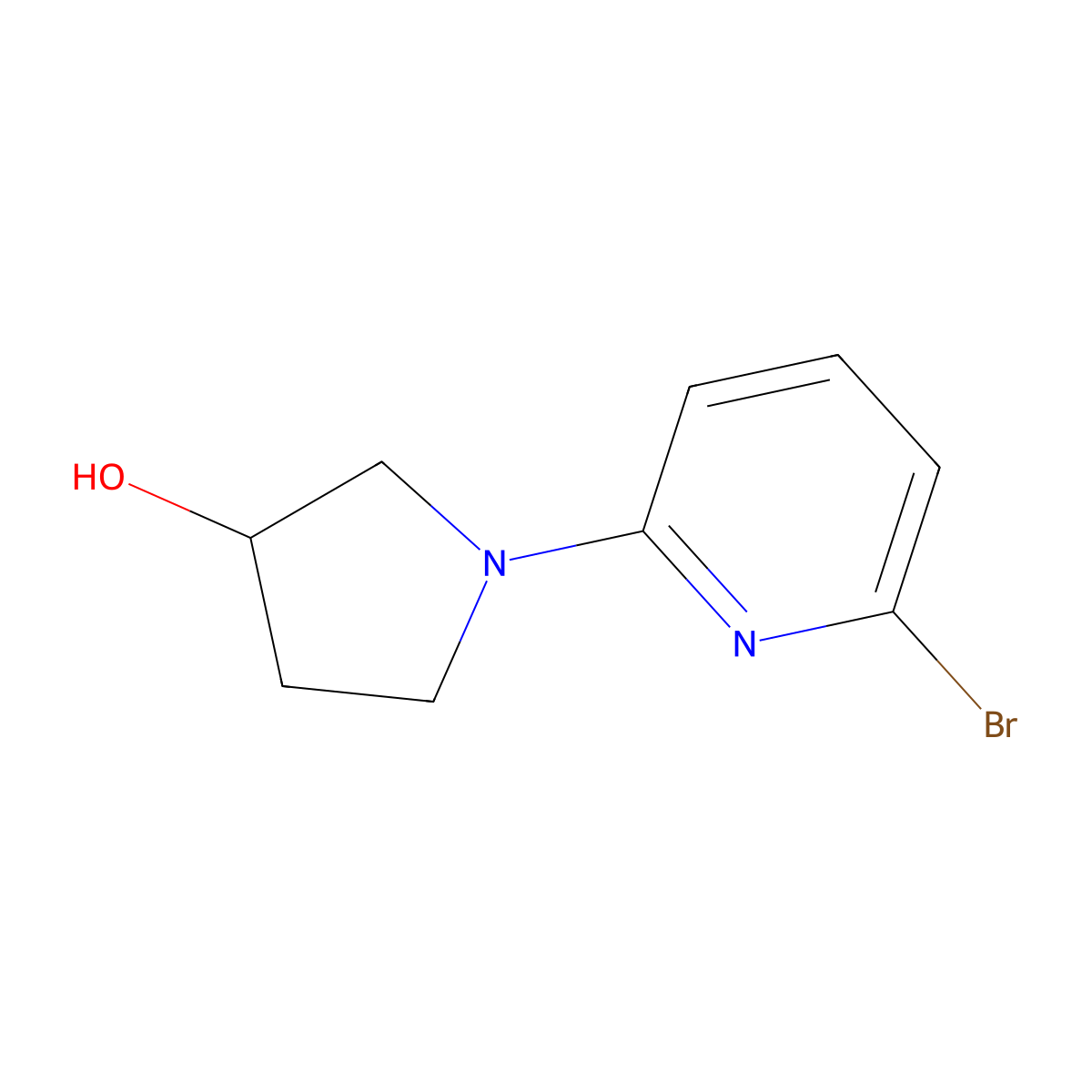 1-(6-Bromopyridin-2-yl)pyrrolidin-3-ol molecular structure, CAS 332135-62-3