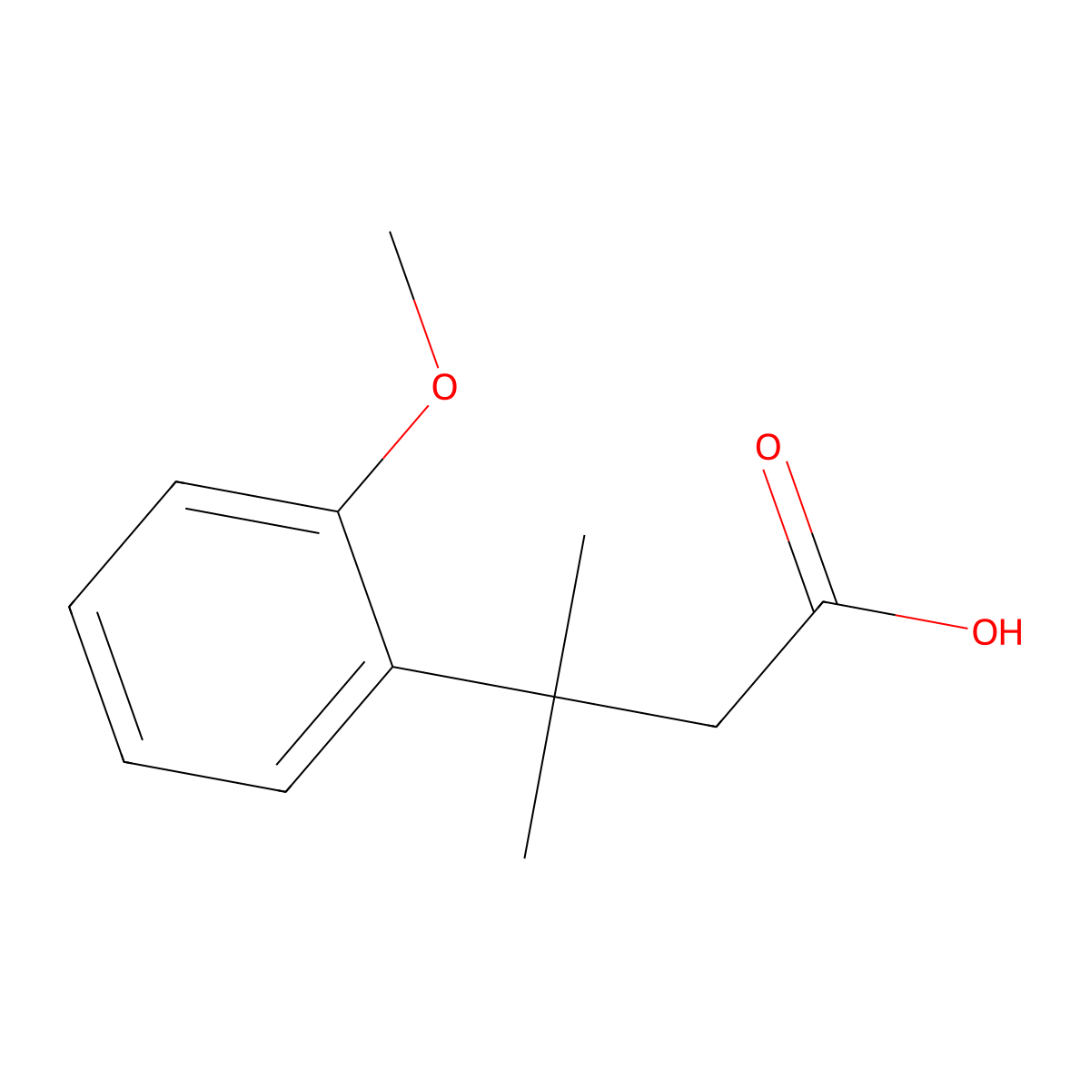 3-(2-Methoxyphenyl)-3-methylbutanoic acid molecular structure, CAS 33214-38-9