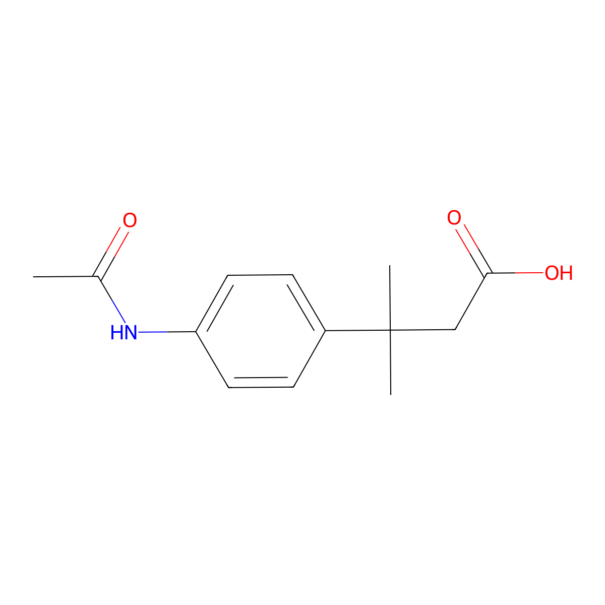 3-[4-(Acetylamino)phenyl]-3-methylbutanoic acid molecular structure, CAS 33214-72-1