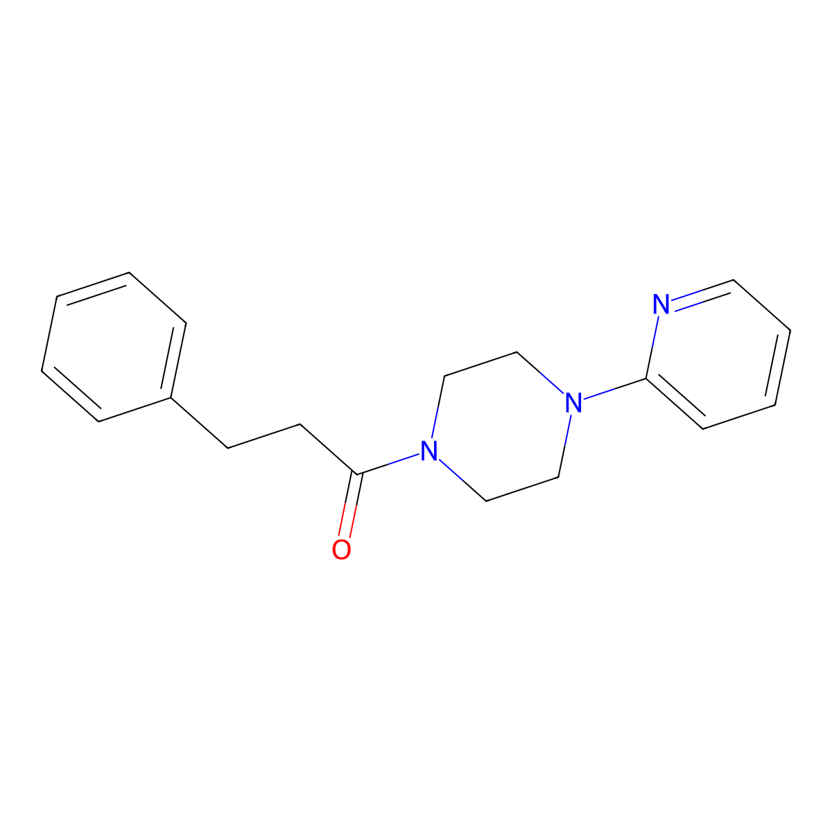 3-Phenyl-1-(4-pyridin-2-ylpiperazin-1-yl)propan-1-one molecular structure, CAS 332143-65-4