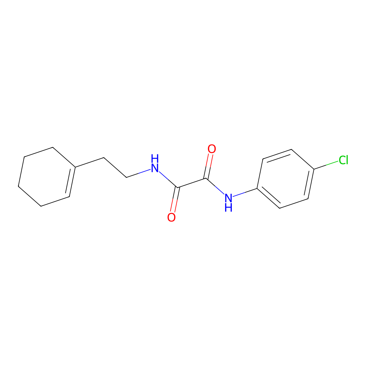 N'-(4-chlorophenyl)-N-[2-(cyclohexen-1-yl)ethyl]oxamide molecular structure, CAS 332143-83-6
