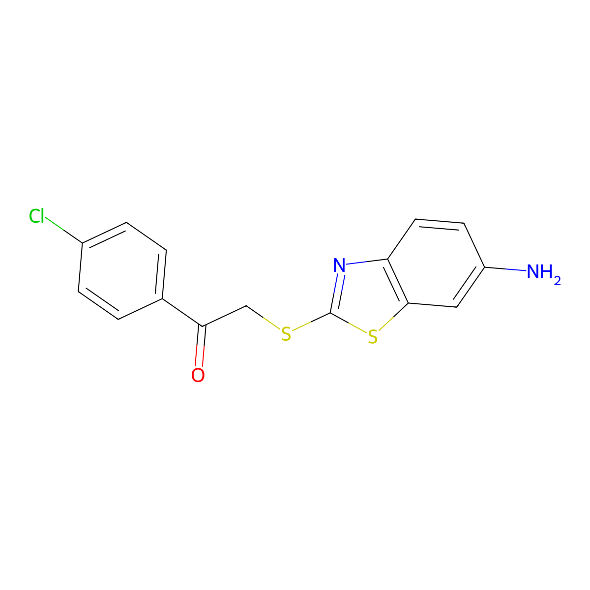 2-[(6-Amino-1,3-benzothiazol-2-yl)sulfanyl]-1-(4-chlorophenyl)ethanone molecular structure, CAS 332143-87-0