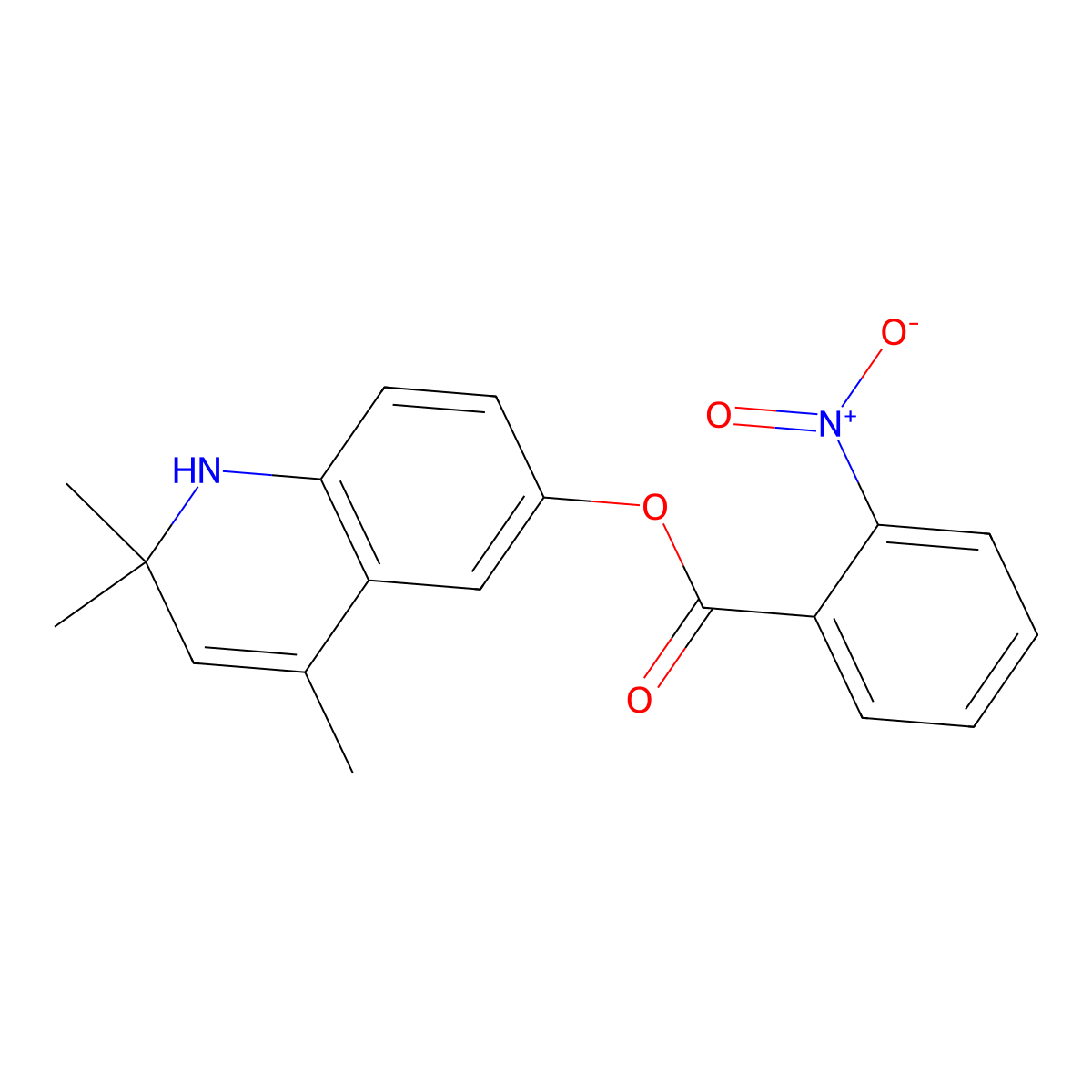 (2,2,4-trimethyl-1H-quinolin-6-yl) 2-nitrobenzoate molecular structure, CAS 332143-97-2
