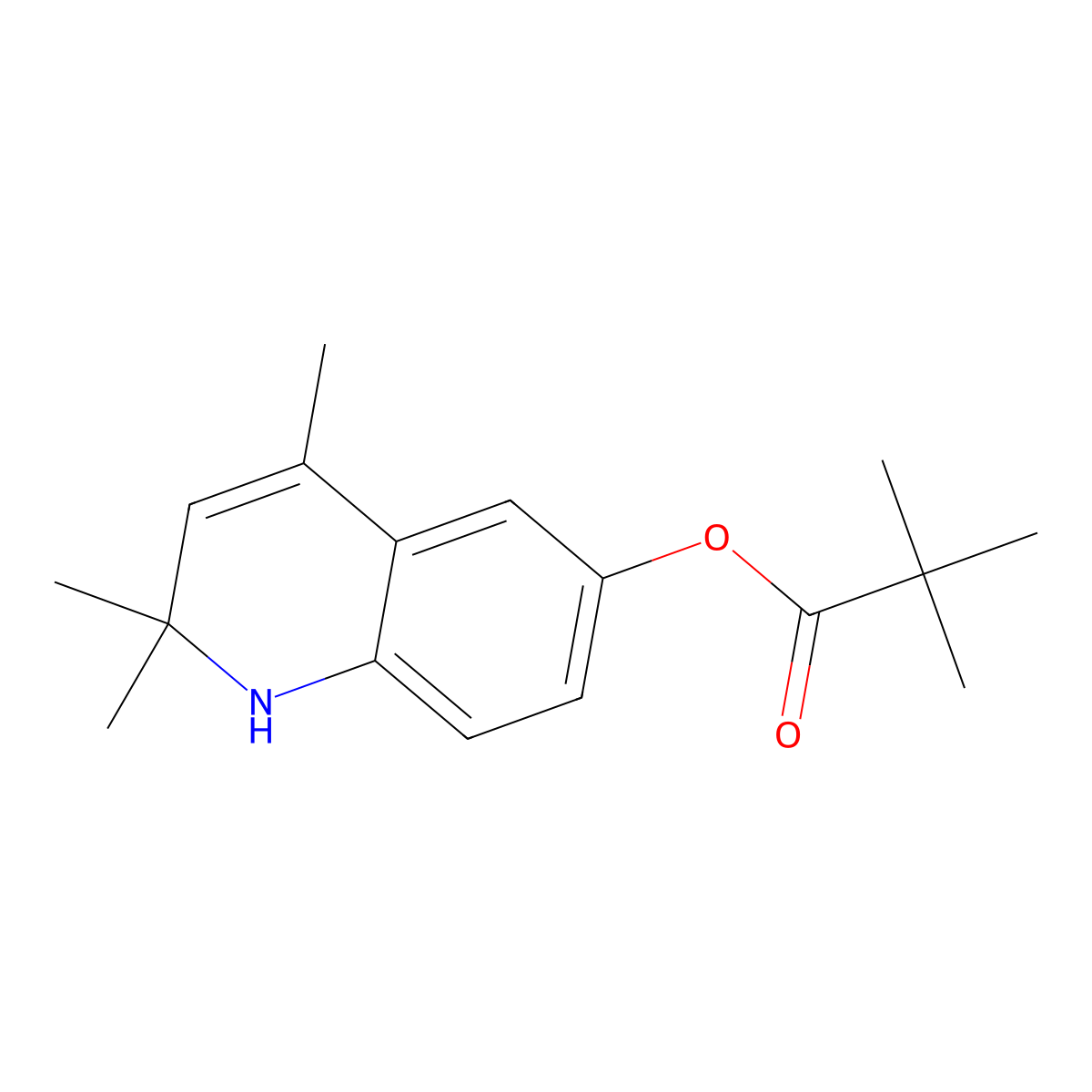 2,2,4-Trimethyl-1,2-dihydro-6-quinolinyl pivalate molecular structure, CAS 332143-99-4
