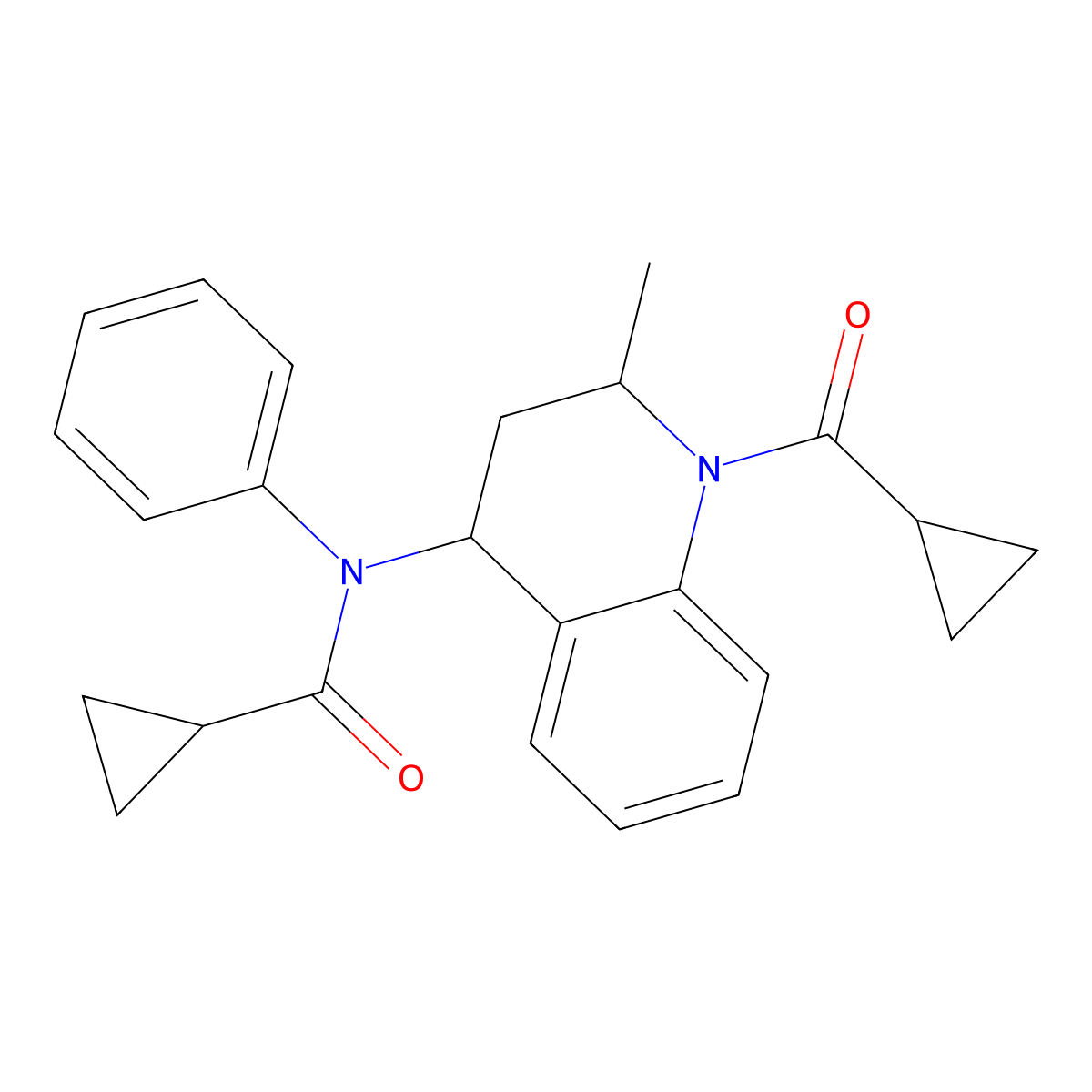 N-[1-(cyclopropylcarbonyl)-2-methyl-1,2,3,4-tetrahydro-4-quinolinyl]-N-phenylcyclopropanecarboxamide molecular structure, CAS 332144-12-4