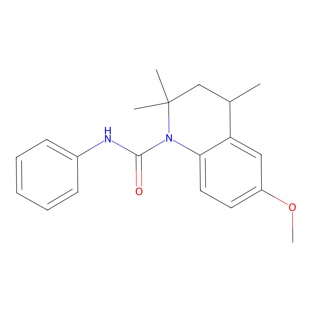 6-methoxy-2,2,4-trimethyl-N-phenyl-3,4-dihydroquinoline-1(2H)-carboxamide molecular structure, CAS 332144-21-5