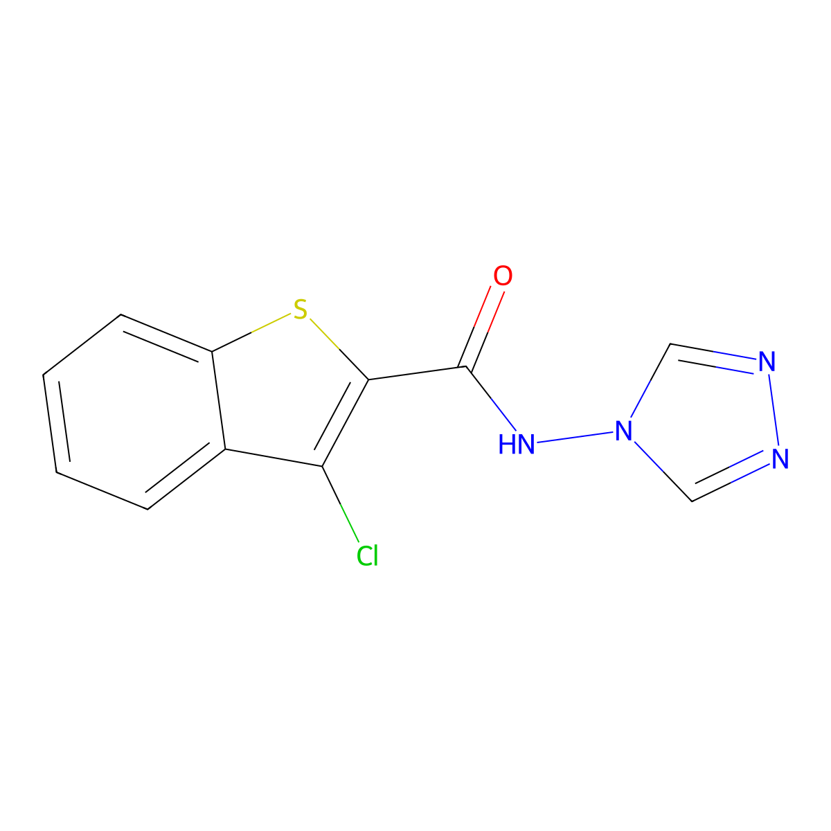 3-chloro-N-(4H-1,2,4-triazol-4-yl)-1-benzothiophene-2-carboxamide molecular structure, CAS 332144-24-8