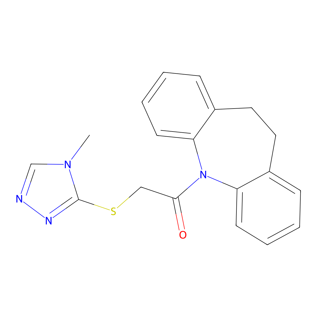 1-(5,6-Dihydrobenzo[b][1]benzazepin-11-yl)-2-[(4-methyl-1,2,4-triazol-3-yl)sulfanyl]ethanone molecular structure, CAS 332144-52-2