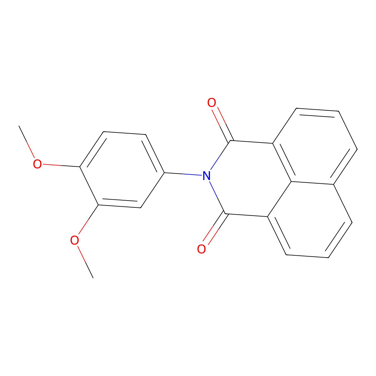 2-(3,4-dimethoxyphenyl)-1H-benzo[de]isoquinoline-1,3(2H)-dione molecular structure, CAS 332144-66-8