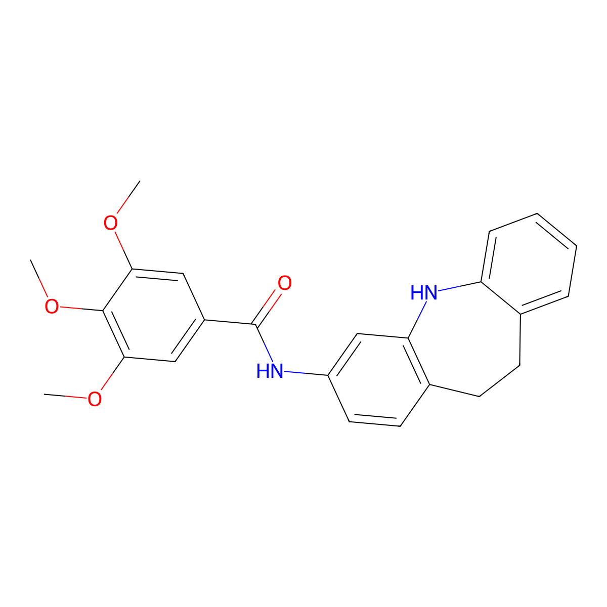 N-(10,11-dihydro-5H-dibenzo[b,f]azepin-3-yl)-3,4,5-trimethoxybenzamide molecular structure, CAS 332145-11-6