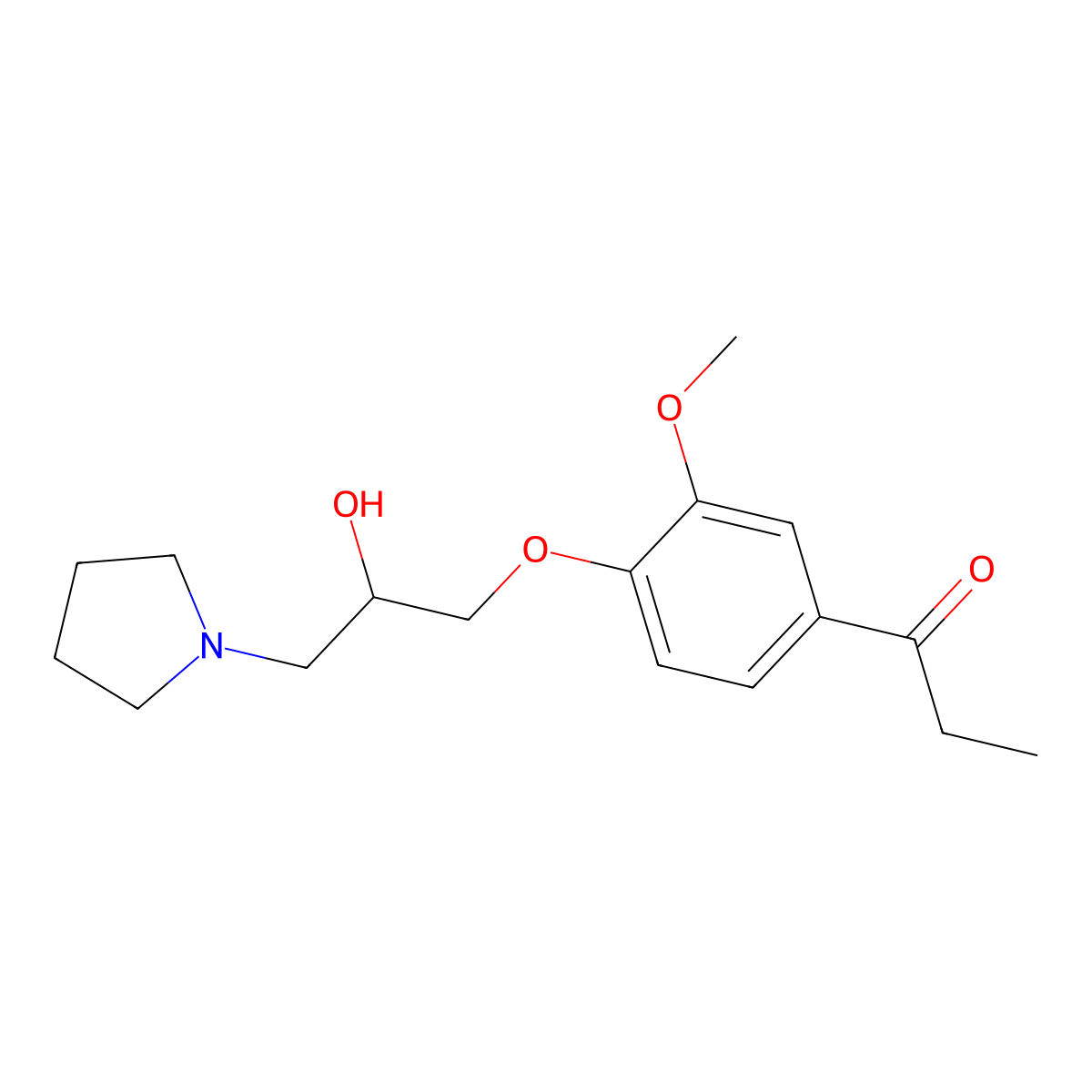 1-[4-(2-Hydroxy-3-pyrrolidin-1-ylpropoxy)-3-methoxyphenyl]propan-1-one molecular structure, CAS 332145-32-1