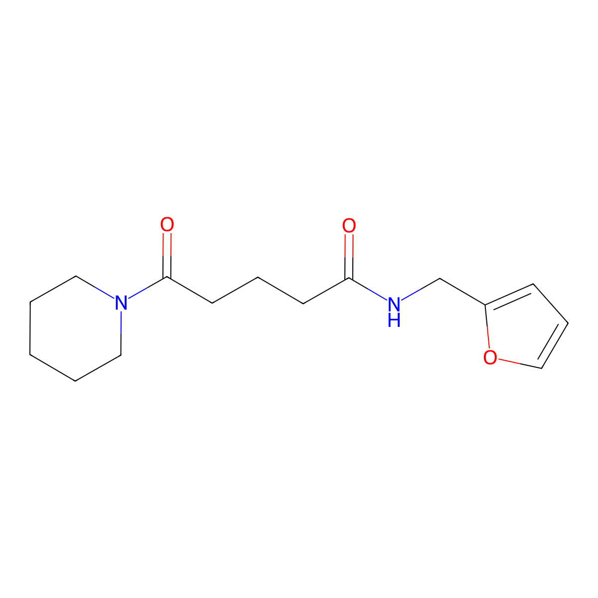 N-(furan-2-ylmethyl)-5-oxo-5-(piperidin-1-yl)pentanamide molecular structure, CAS 332145-33-2