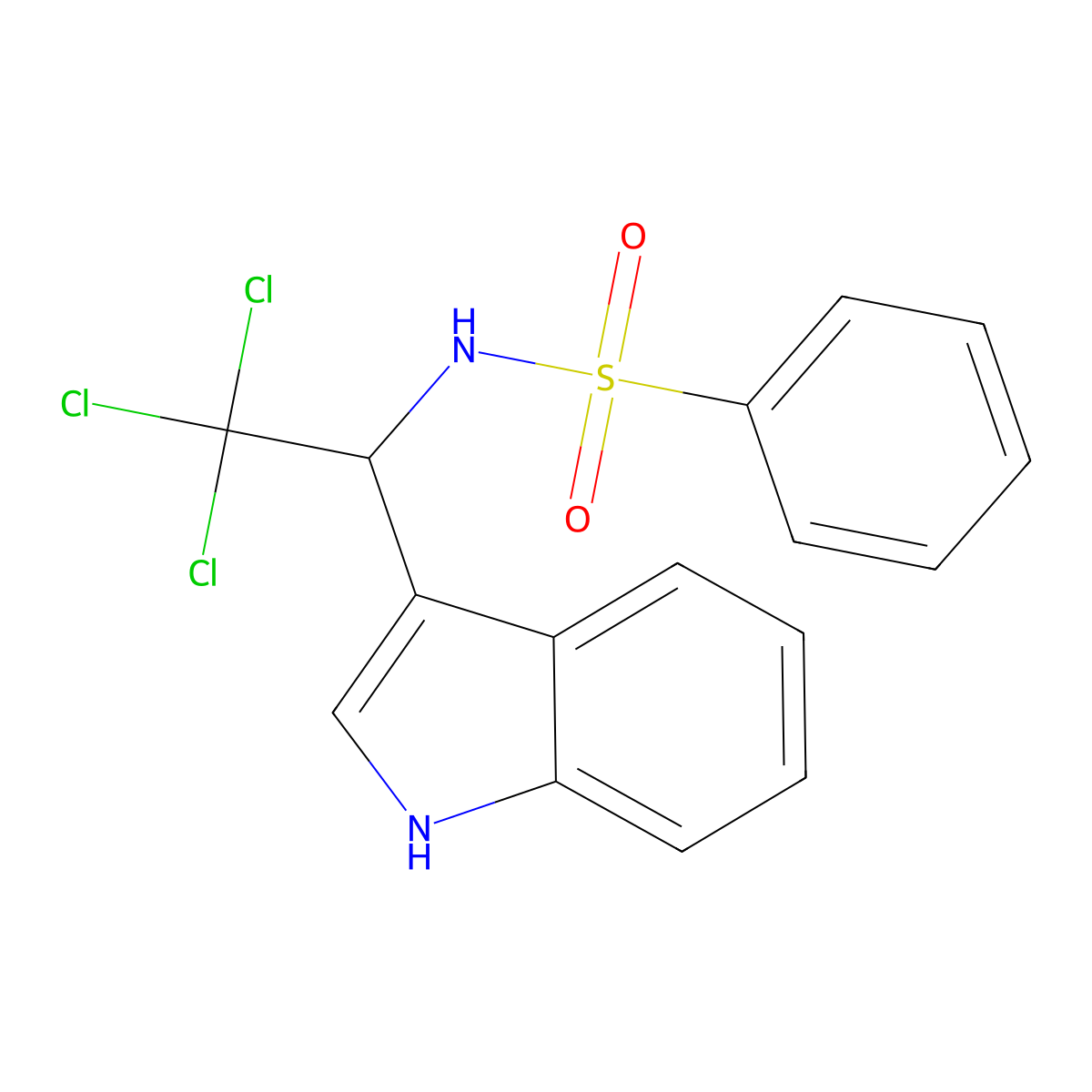 N-[2,2,2-Trichloro-1-(1H-indol-3-yl)ethyl]benzenesulfonamide molecular structure, CAS 332145-67-2