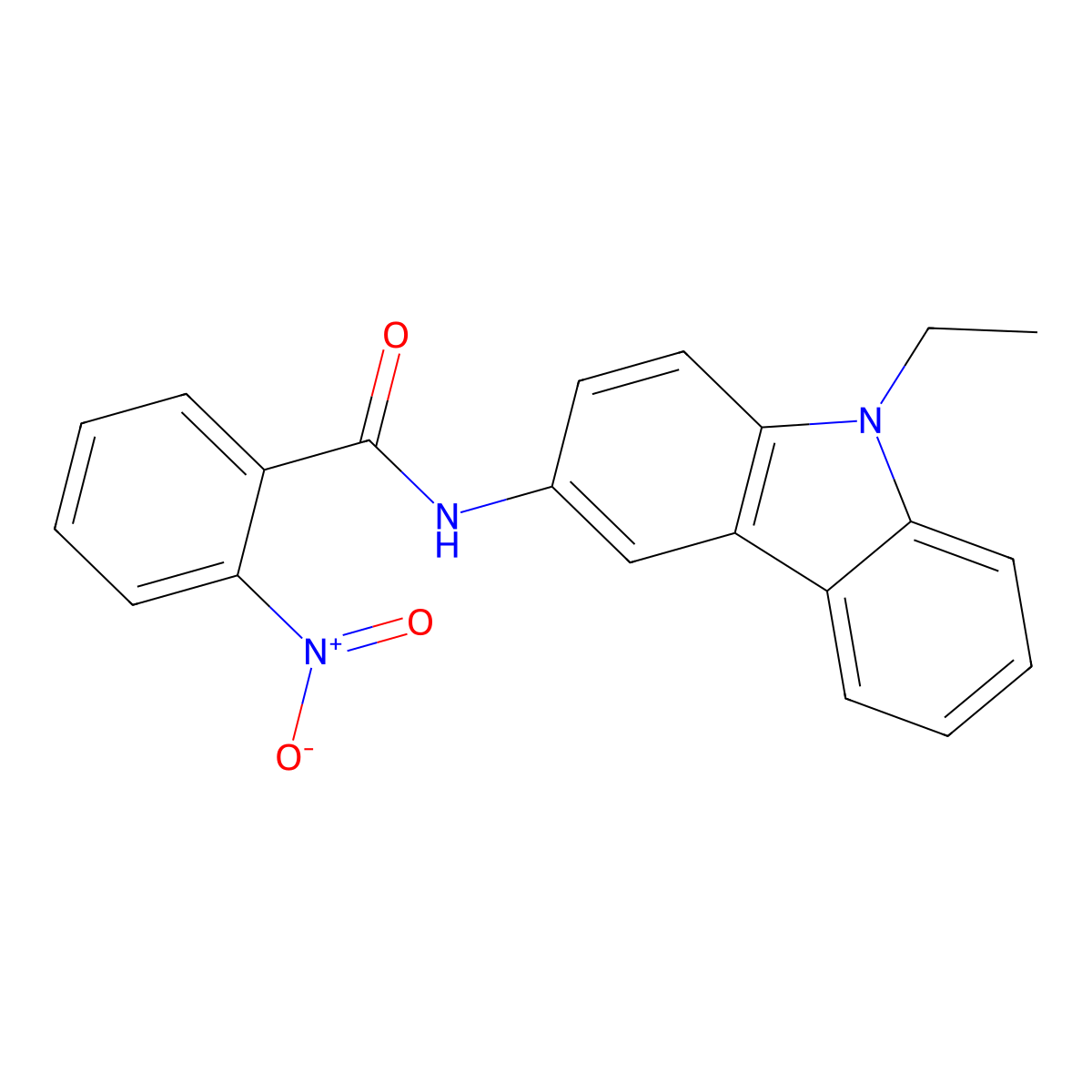 N-(9-ethylcarbazol-3-yl)-2-nitrobenzamide molecular structure, CAS 332146-40-4