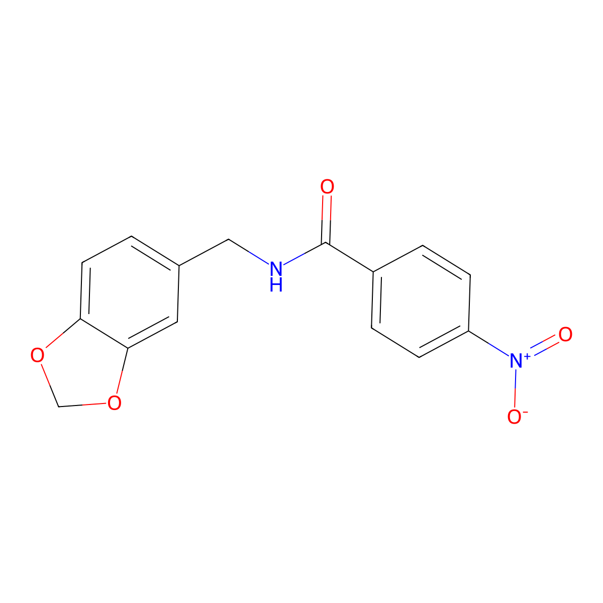N-(1,3-benzodioxol-5-ylmethyl)-4-nitrobenzamide molecular structure, CAS 332146-44-8