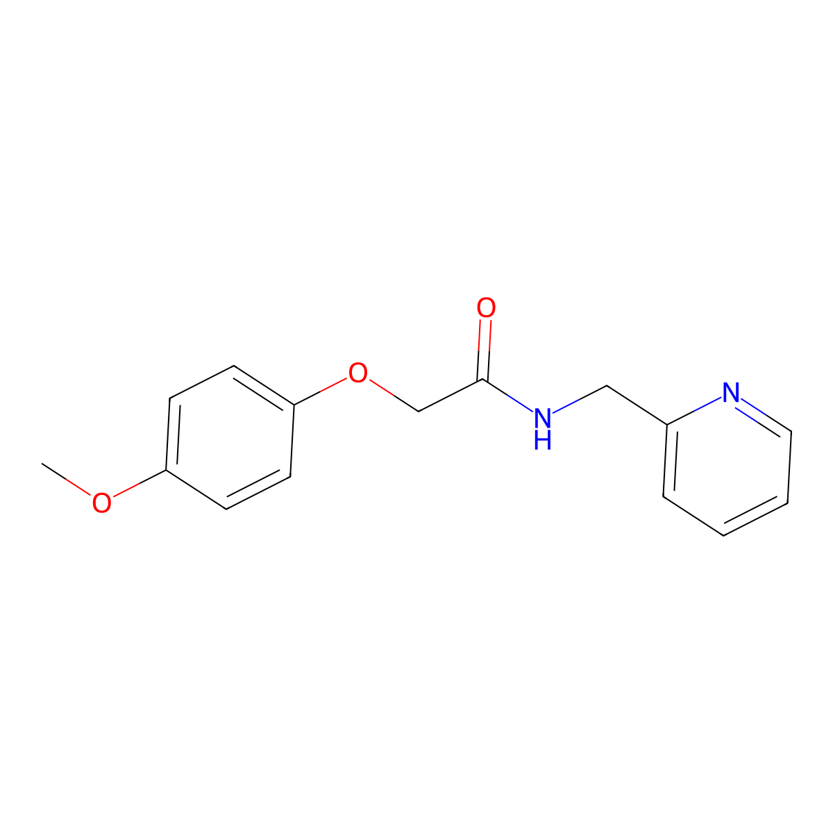 2-(4-methoxyphenoxy)-N-(pyridin-2-ylmethyl)acetamide molecular structure, CAS 332146-52-8