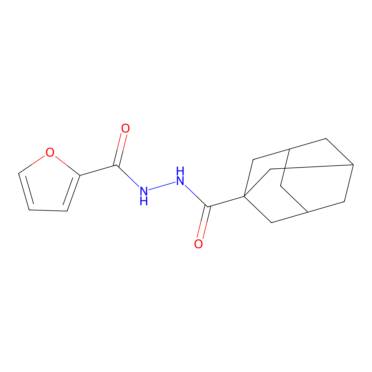 N'-(adamantane-1-carbonyl)furan-2-carbohydrazide molecular structure, CAS 332146-67-5