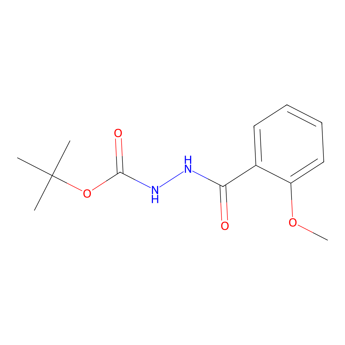 tert-butyl N-[(2-methoxybenzoyl)amino]carbamate molecular structure, CAS 332146-77-7
