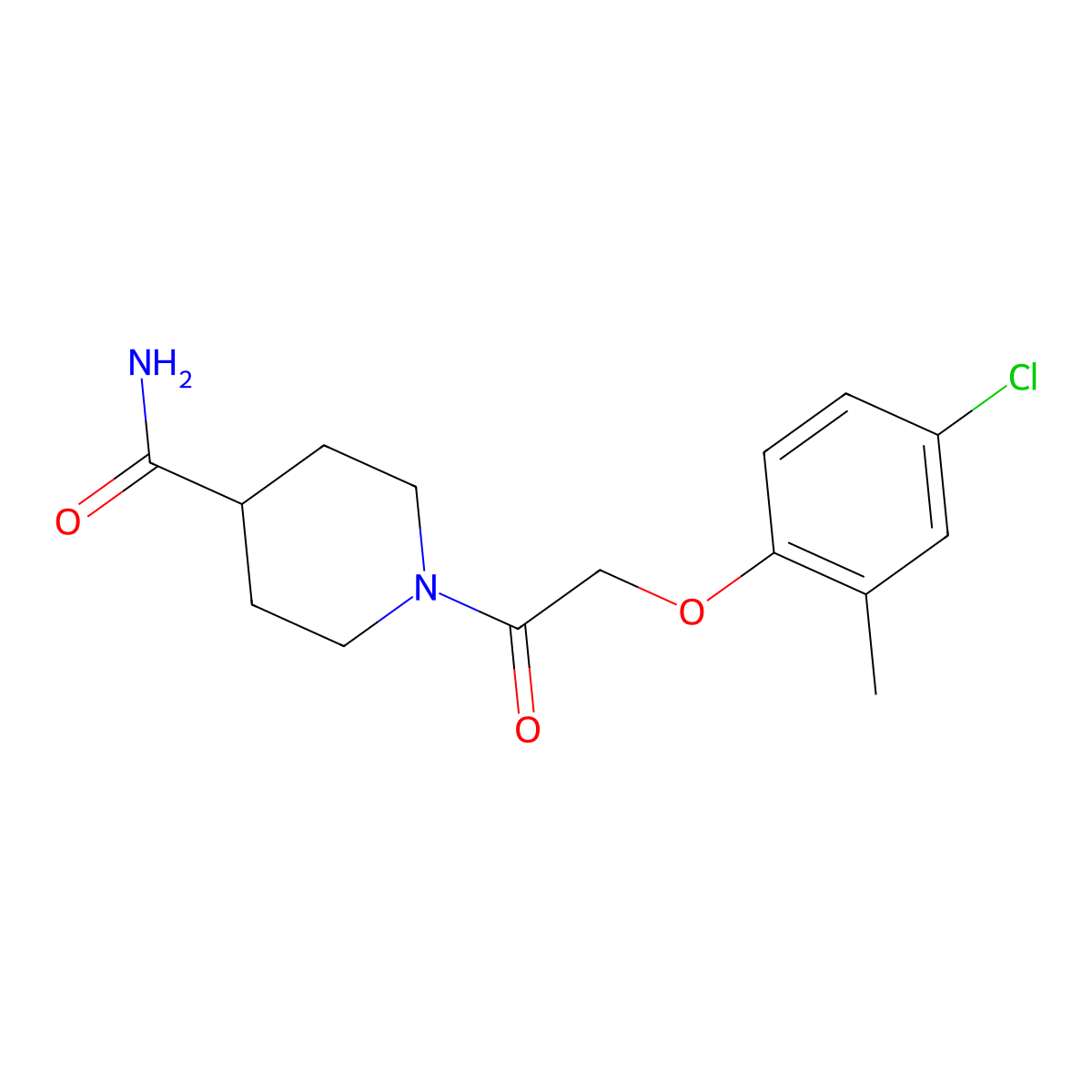 1-[2-(4-Chloro-2-methylphenoxy)acetyl]piperidine-4-carboxamide molecular structure, CAS 332147-04-3
