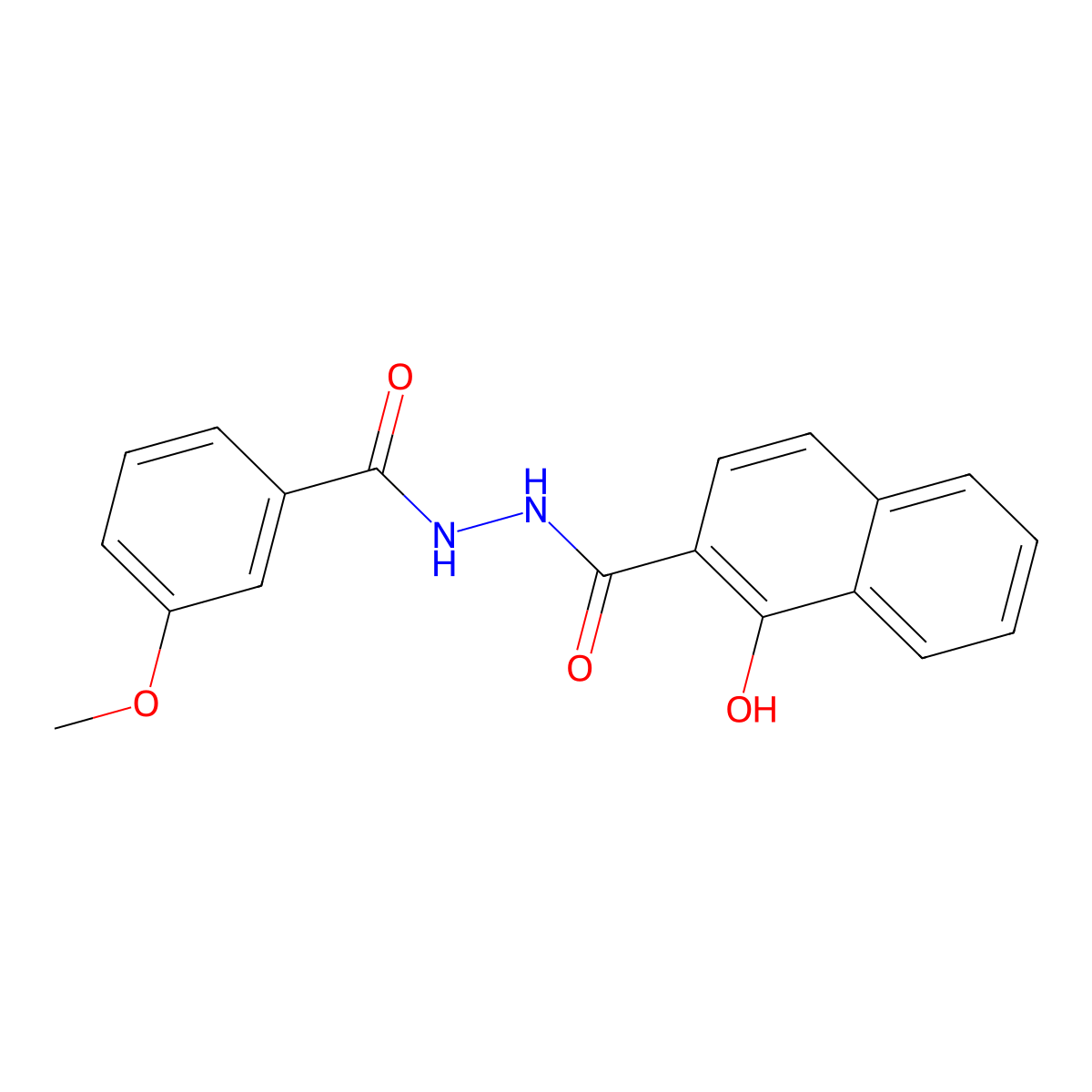 1-hydroxy-N'-(3-methoxybenzoyl)-2-naphthohydrazide molecular structure, CAS 332147-11-2