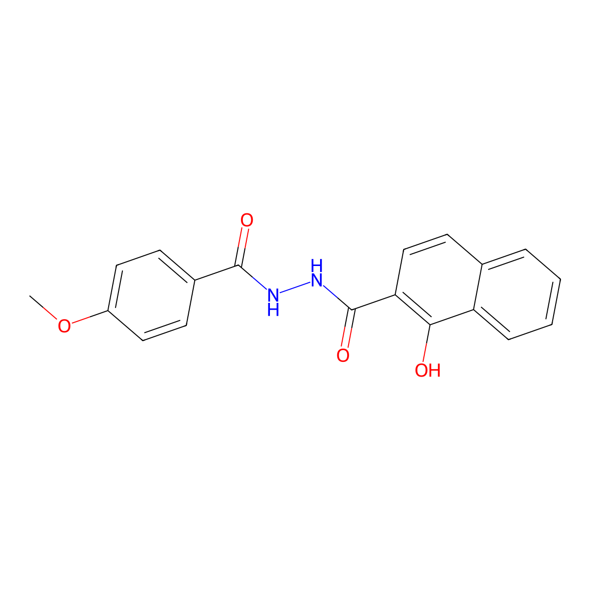 1-hydroxy-N'-(4-methoxybenzoyl)-2-naphthohydrazide molecular structure, CAS 332147-12-3