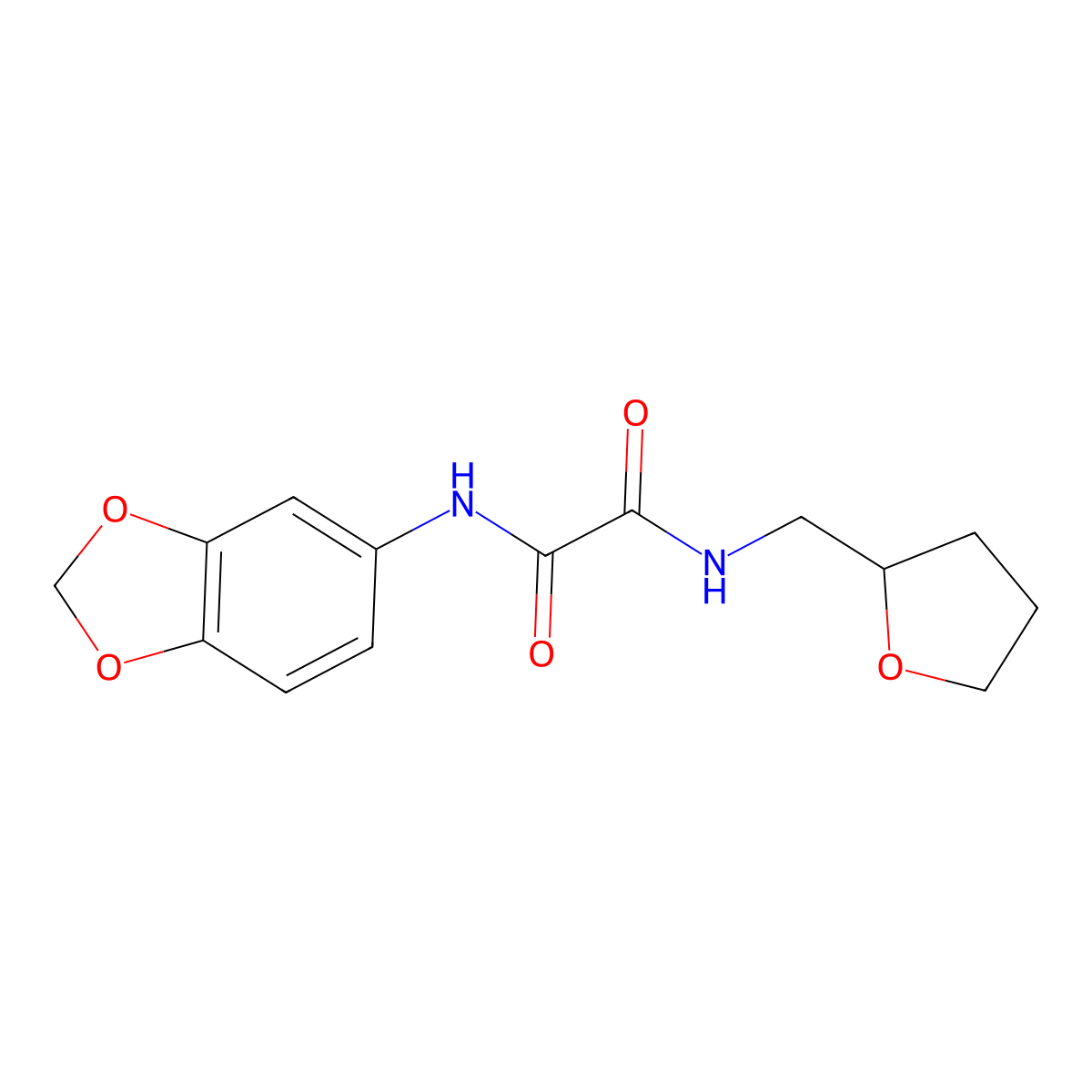 N'-(1,3-benzodioxol-5-yl)-N-(oxolan-2-ylmethyl)oxamide molecular structure, CAS 332147-23-6