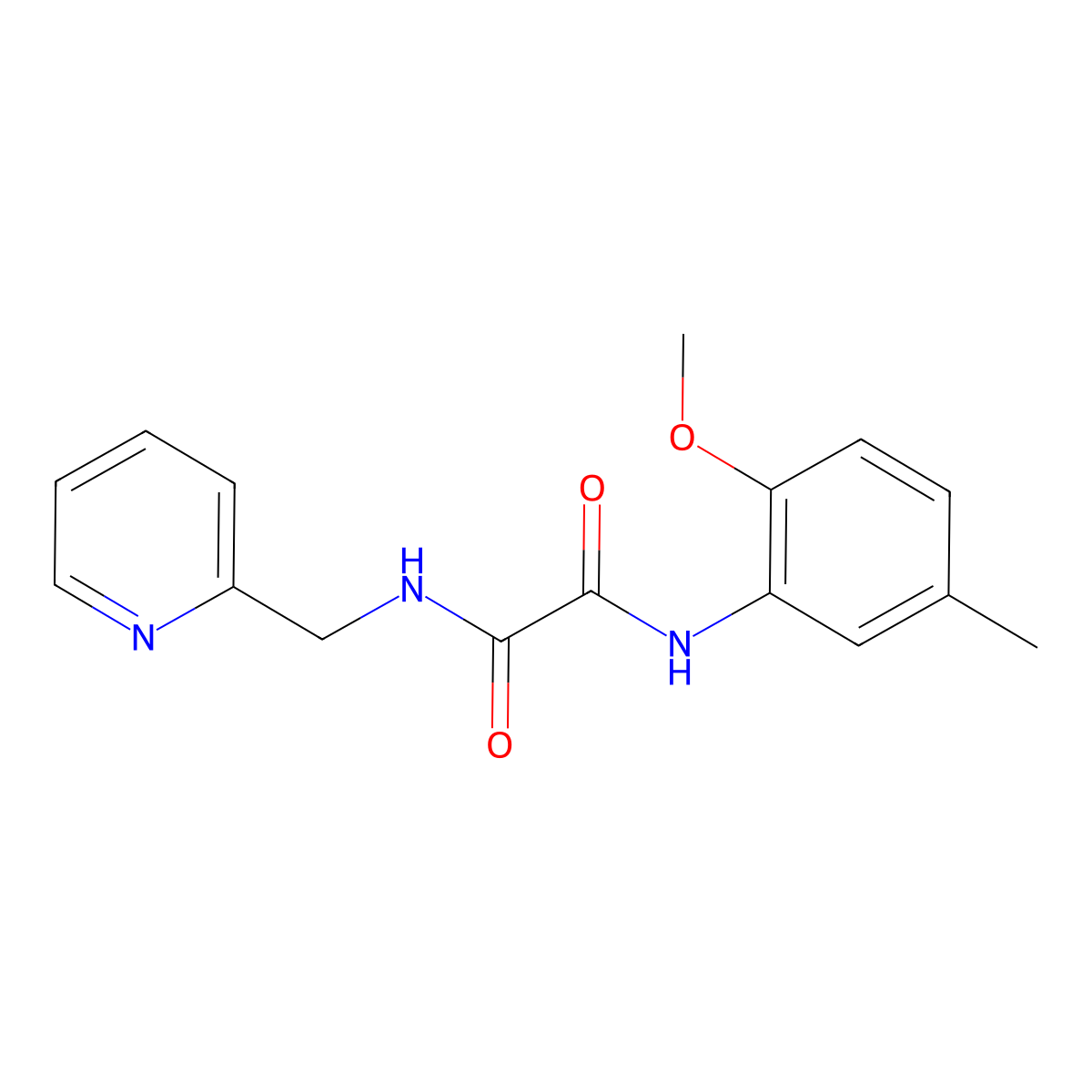 N'-(2-methoxy-5-methylphenyl)-N-(pyridin-2-ylmethyl)oxamide molecular structure, CAS 332147-36-1
