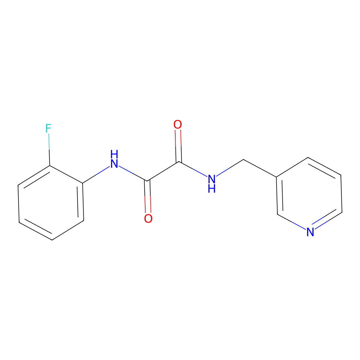N'-(2-fluorophenyl)-N-(pyridin-3-ylmethyl)oxamide molecular structure, CAS 332147-37-2