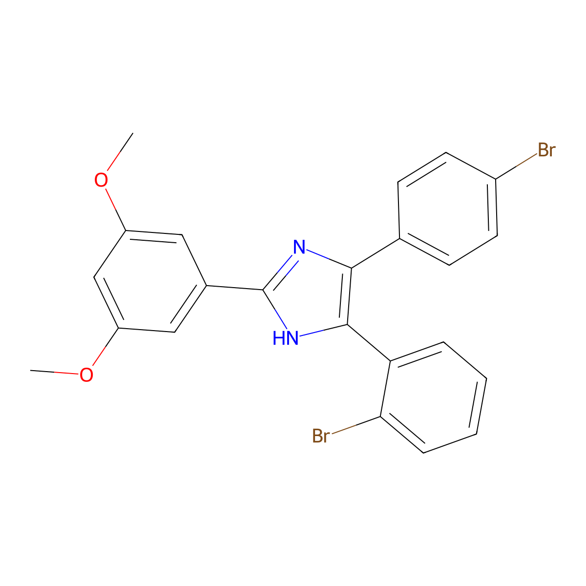 5-(2-bromophenyl)-4-(4-bromophenyl)-2-(3,5-dimethoxyphenyl)-1H-imidazole molecular structure, CAS 332148-82-0