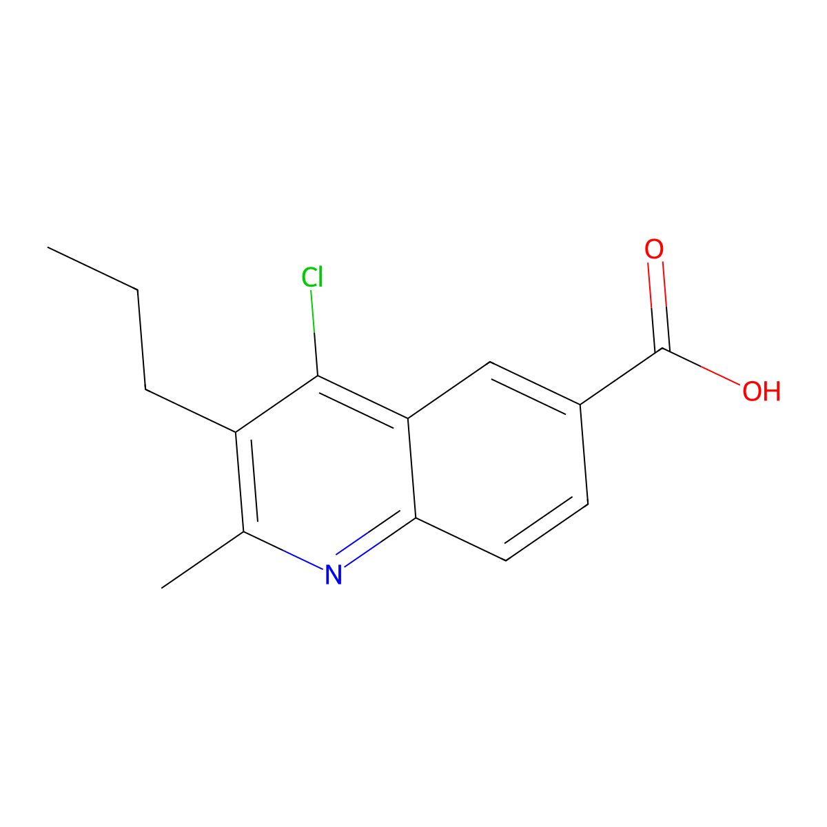 4-Chloro-2-methyl-3-propylquinoline-6-carboxylic acid molecular structure, CAS 332150-03-5