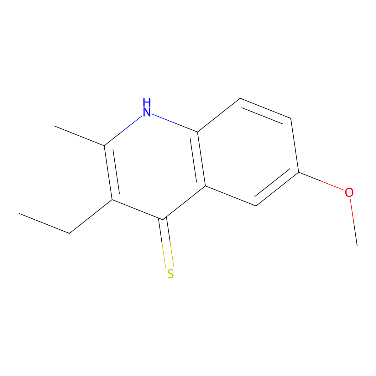 3-Ethyl-6-methoxy-2-methylquinoline-4-thiol molecular structure, CAS 332150-08-0