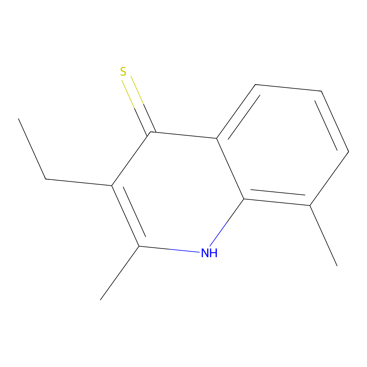 3-Ethyl-2,8-dimethylquinoline-4(1H)-thione molecular structure, CAS 332150-10-4