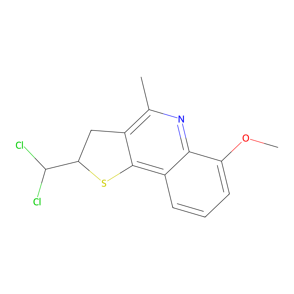 2-(Dichloromethyl)-6-methoxy-4-methyl-2,3-dihydrothieno[3,2-c]quinoline molecular structure, CAS 332150-42-2
