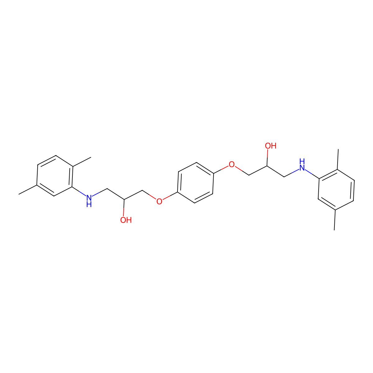 1-(2,5-Dimethylanilino)-3-[4-[3-(2,5-dimethylanilino)-2-hydroxy-propoxy]phenoxy]propan-2-ol molecular structure, CAS 332150-44-4