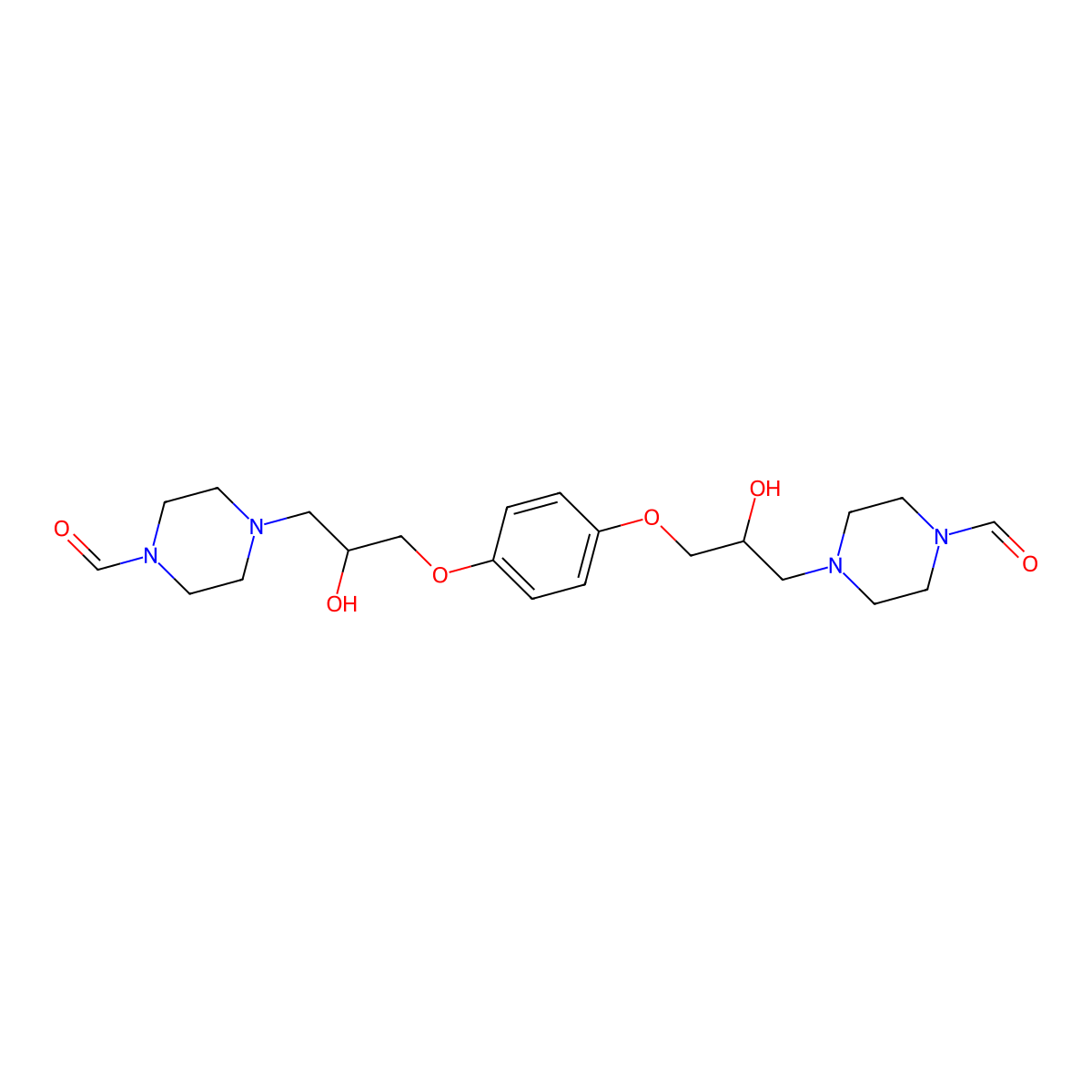 4,4'-{Benzene-1,4-diylbis[oxy(2-hydroxypropane-3,1-diyl)]}dipiperazine-1-carbaldehyde molecular structure, CAS 332150-51-3