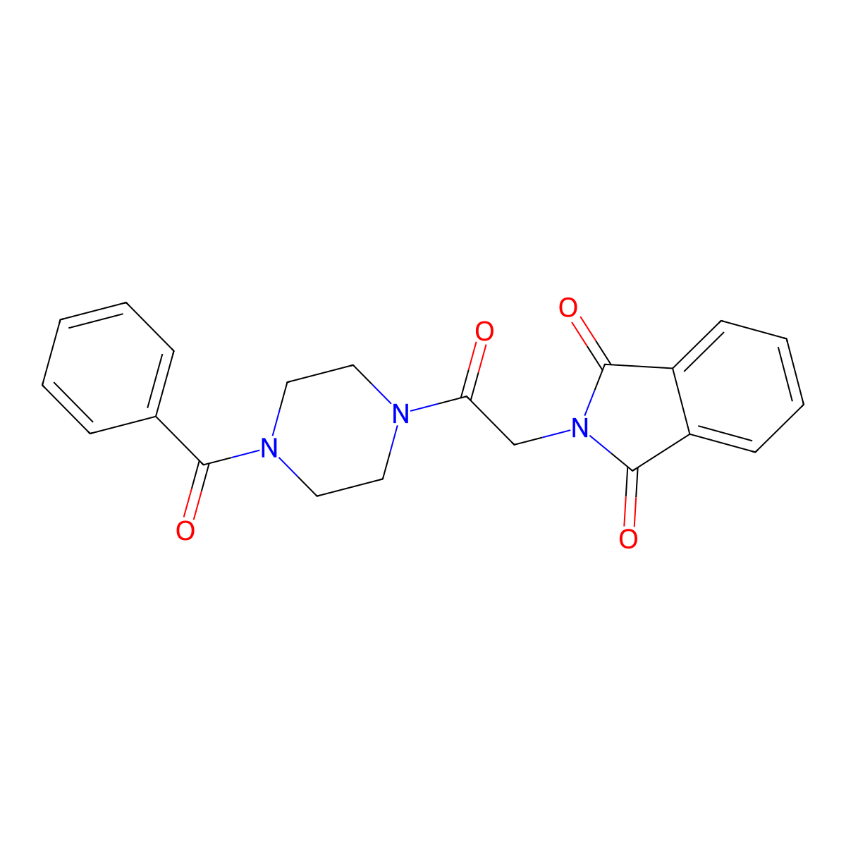 2-(2-(4-Benzoylpiperazin-1-yl)-2-oxoethyl)isoindoline-1,3-dione molecular structure, CAS 332150-54-6