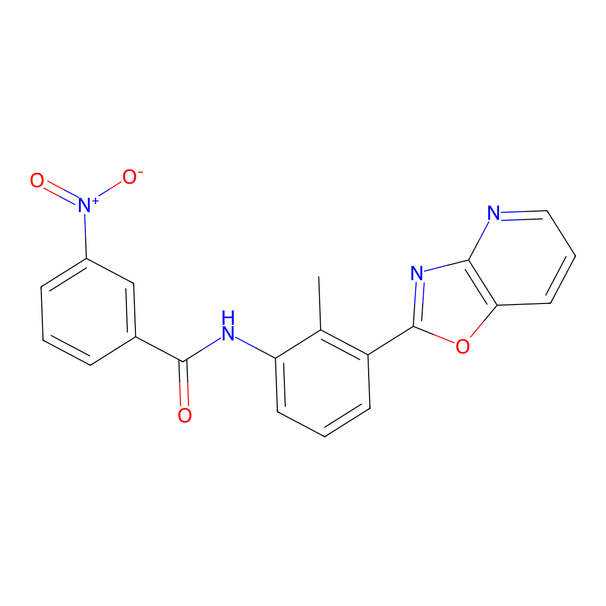 N-[2-methyl-3-([1,3]oxazolo[4,5-b]pyridin-2-yl)phenyl]-3-nitrobenzamide molecular structure, CAS 332151-19-6
