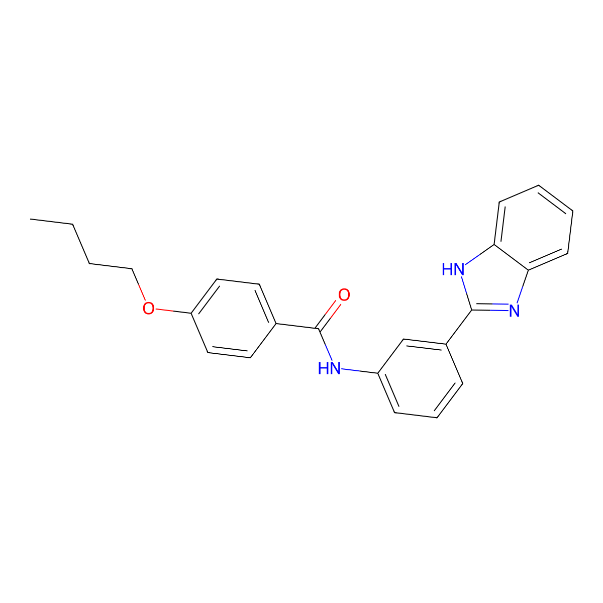 N-[3-(1H-1,3-Benzodiazol-2-YL)phenyl]-4-butoxybenzamide molecular structure, CAS 332151-35-6
