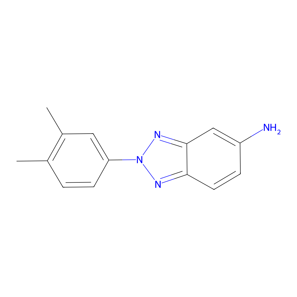 2-(3,4-Dimethyl-phenyl)-2H-benzotriazol-5-ylamine molecular structure, CAS 332151-37-8