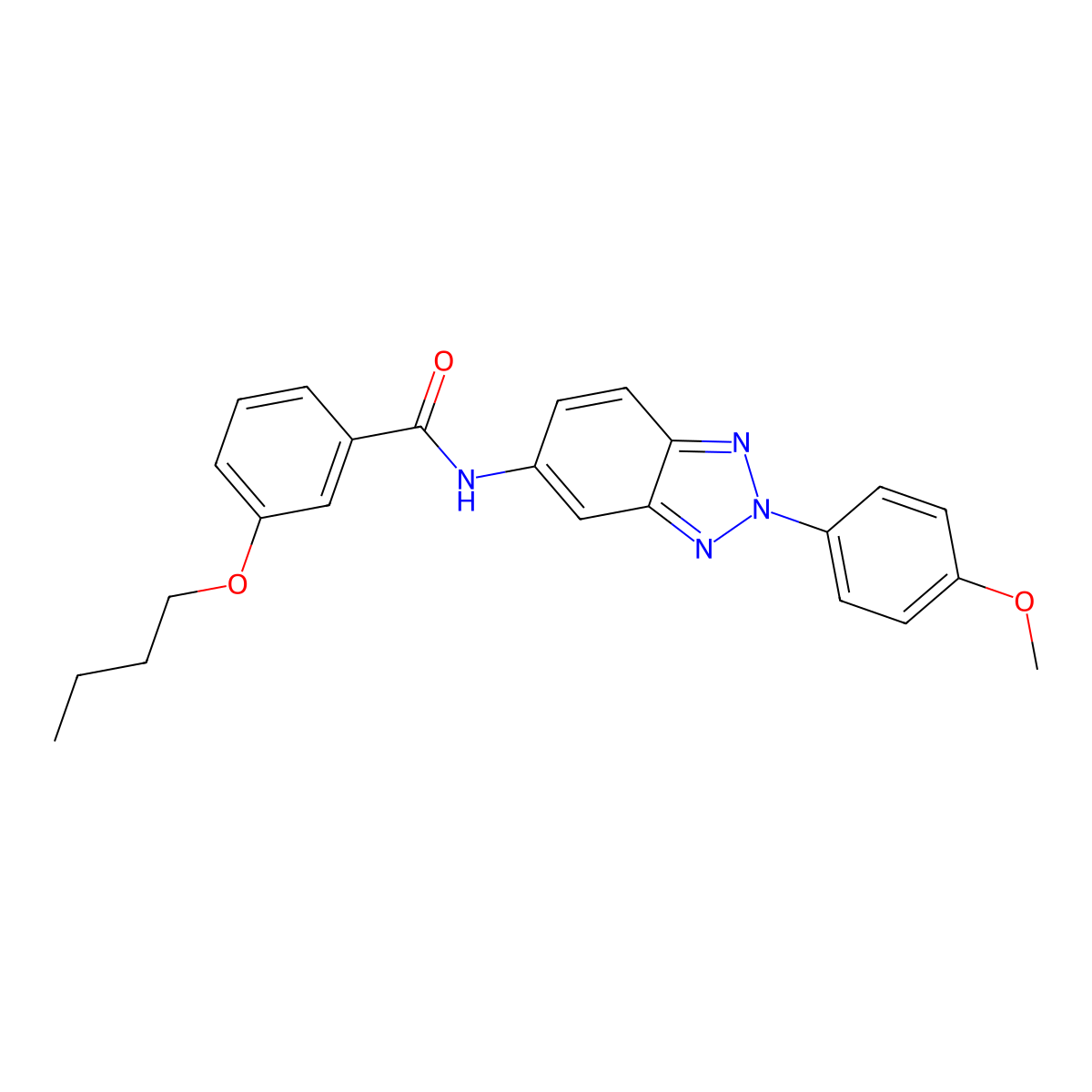 3-butoxy-N-[2-(4-methoxyphenyl)benzotriazol-5-yl]benzamide molecular structure, CAS 332151-92-5