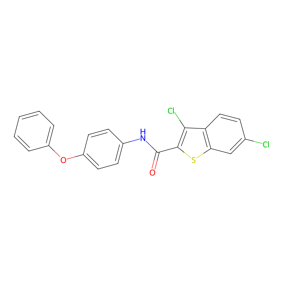 3,6-Dichloro-N-(4-phenoxyphenyl)benzo[b]thiophene-2-carboxamide molecular structure, CAS 332156-21-5