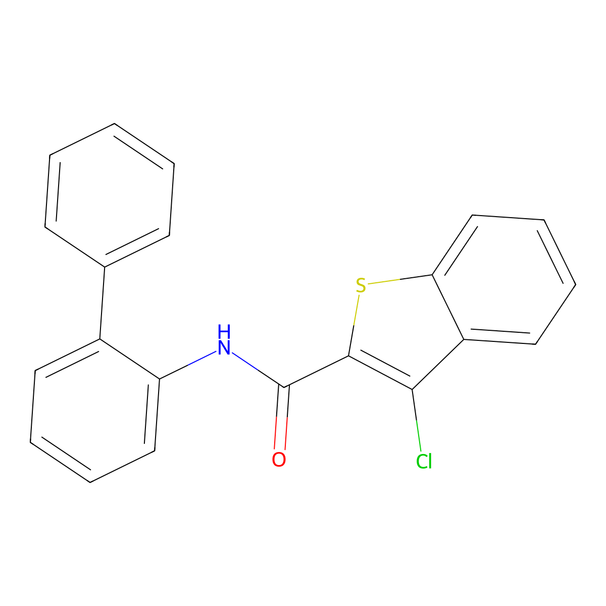 N-([1,1'-Biphenyl]-2-yl)-3-chlorobenzo[b]thiophene-2-carboxamide molecular structure, CAS 332156-26-0