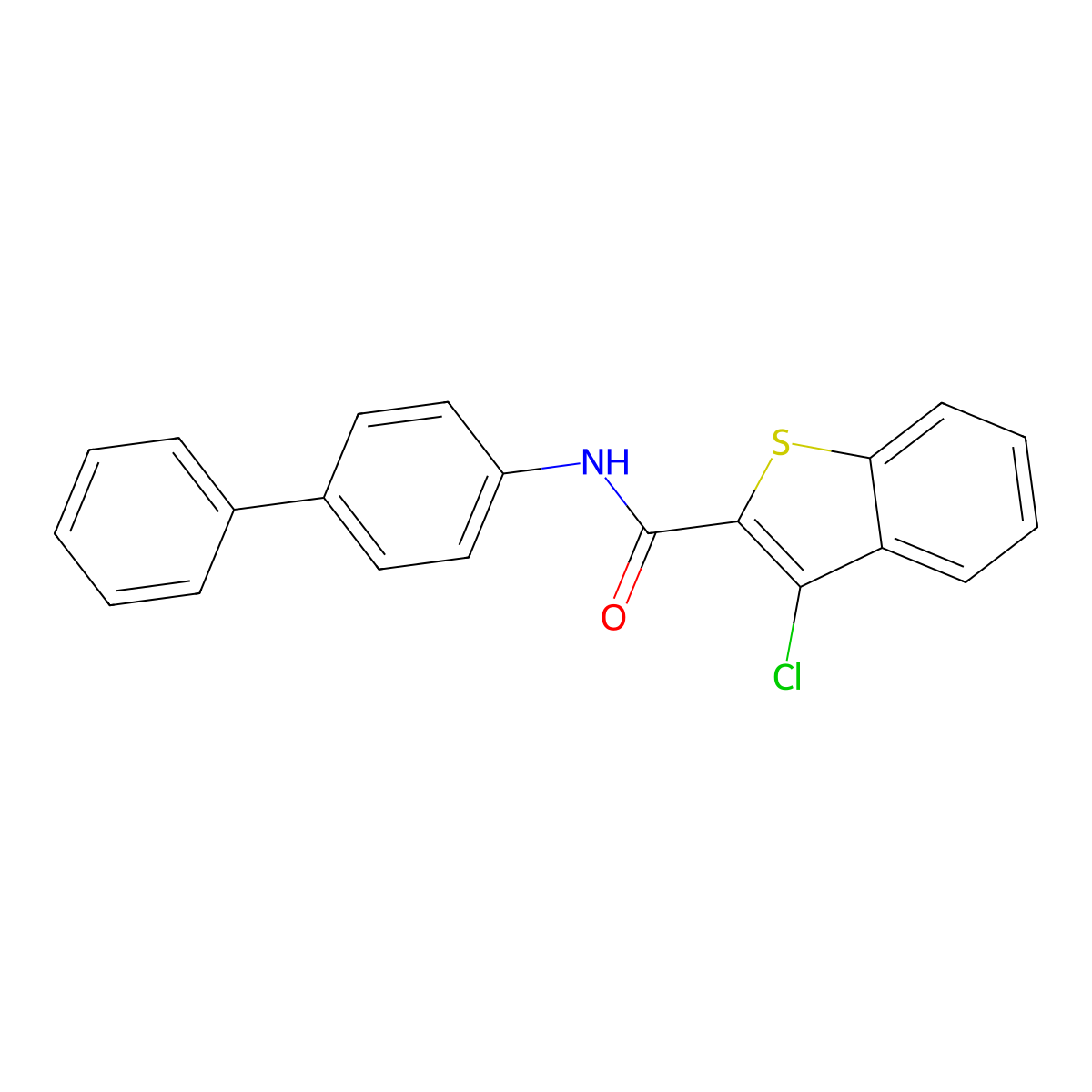 N-([1,1'-Biphenyl]-4-yl)-3-chlorobenzo[b]thiophene-2-carboxamide molecular structure, CAS 332156-27-1