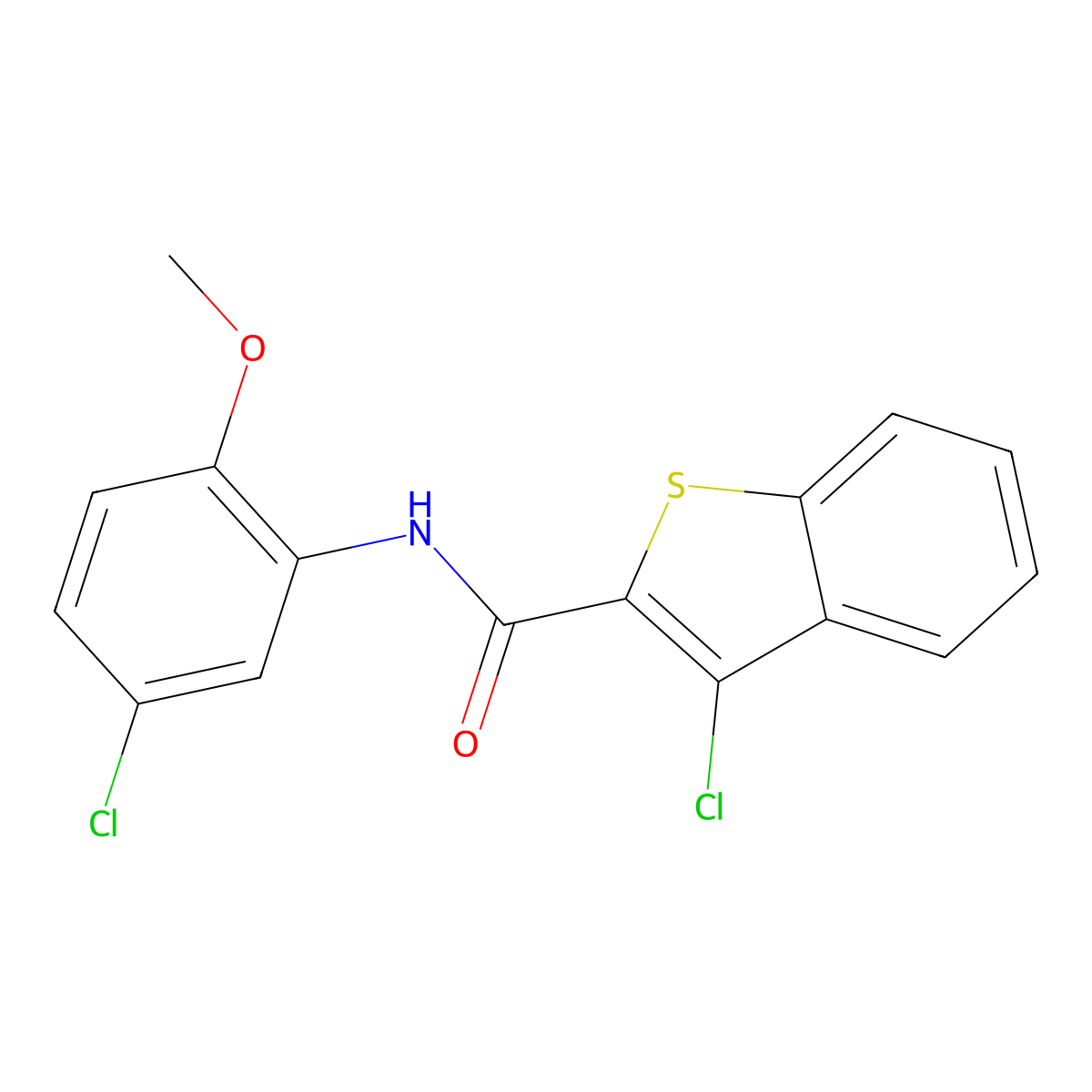 3-chloro-N-(5-chloro-2-methoxyphenyl)-1-benzothiophene-2-carboxamide molecular structure, CAS 332156-38-4