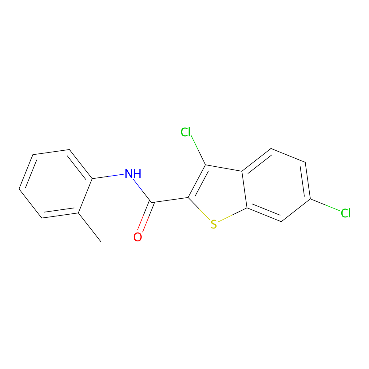 3,6-Dichloro-N-(o-tolyl)benzo[b]thiophene-2-carboxamide molecular structure, CAS 332156-49-7