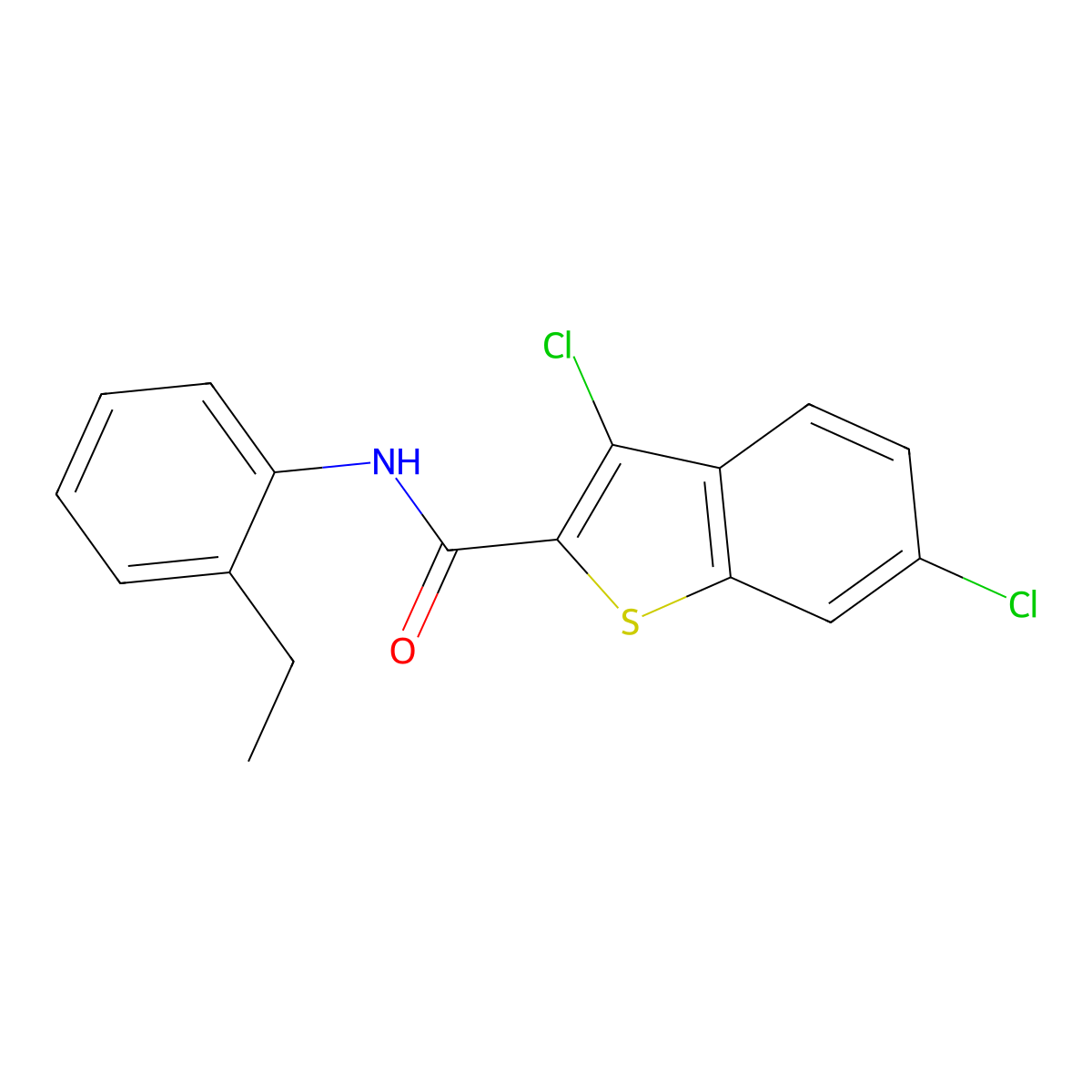3,6-Dichloro-N-(2-ethylphenyl)benzo[b]thiophene-2-carboxamide molecular structure, CAS 332156-52-2