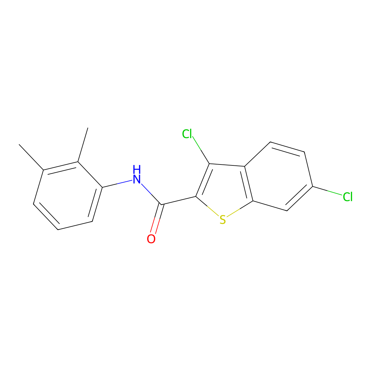 3,6-Dichloro-N-(2,3-dimethylphenyl)benzo[b]thiophene-2-carboxamide molecular structure, CAS 332156-53-3