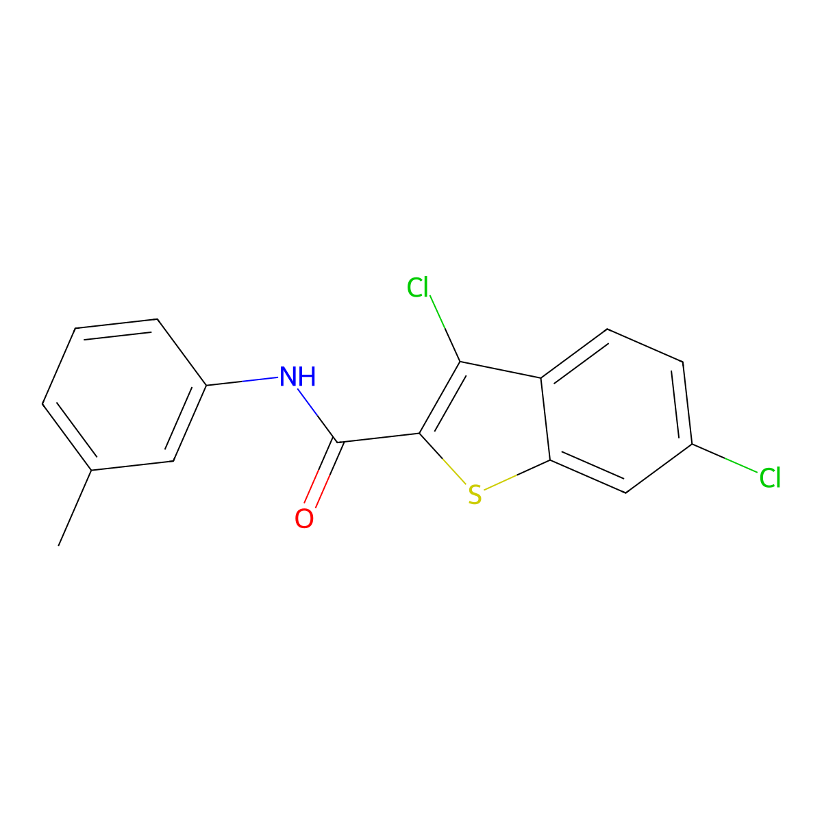 3,6-Dichloro-N-(m-tolyl)benzo[b]thiophene-2-carboxamide molecular structure, CAS 332156-77-1